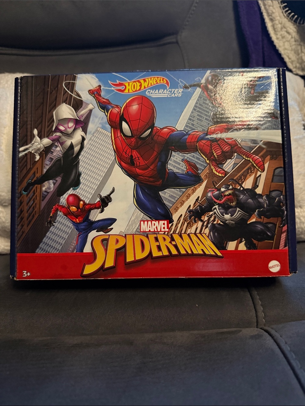 Hot Wheels Marvel Spider-Man Character Cars - Red Blue Spider-Man Toy Car Set
